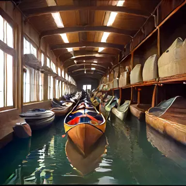 Inside the canoes rolled archive