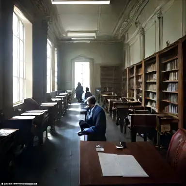 Inside the studies among economists in archive
